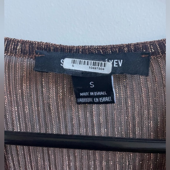 Sabina Musayev Bronze long tiered long sleeve dress with Plunge Neckline - Picture 3 of 9